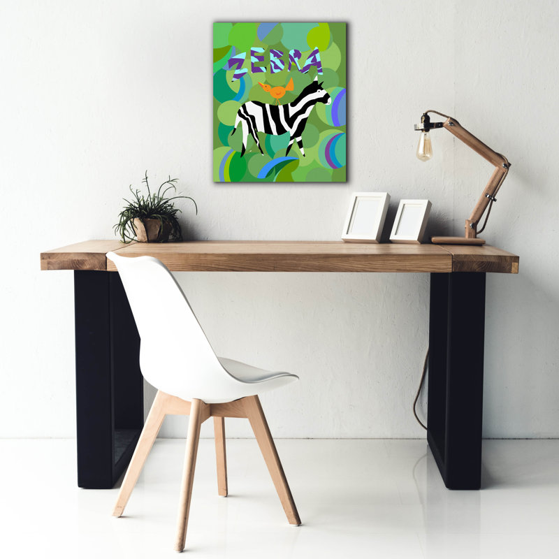 «Zebra» par Holly McGee, art mural sur toile, H 24 po x l 20 po x P 0,75 po