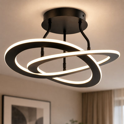 Concord 19.69" W 2-Light Integrated LED Dimmable Semi Flush Mount