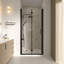 Porte de douche pliante sans cadre 32-33 de l 3/8 po x H 72 po avec verre trempé transparent de 1/4 po (6 mm) et porte de douche pivotante en verre noir mat-122531677