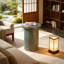 Table d'appoint de patio ronde en ciment