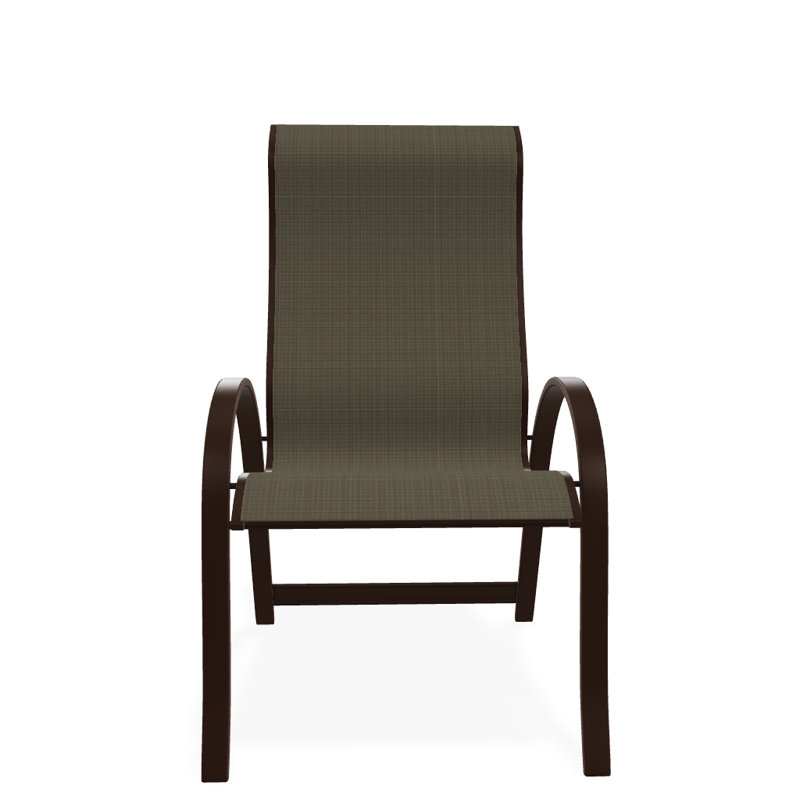 Chaise de patio empilable Hirotaka Supreme, Tweed Sunbrella® brun, Kona texturé