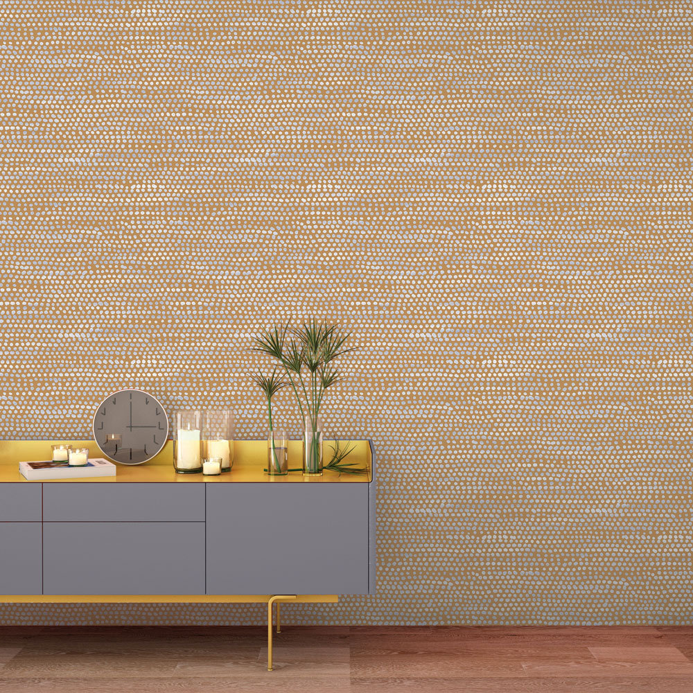 Jacques Self-Adhesive Wallpaper Roll, Toasted Turmeric