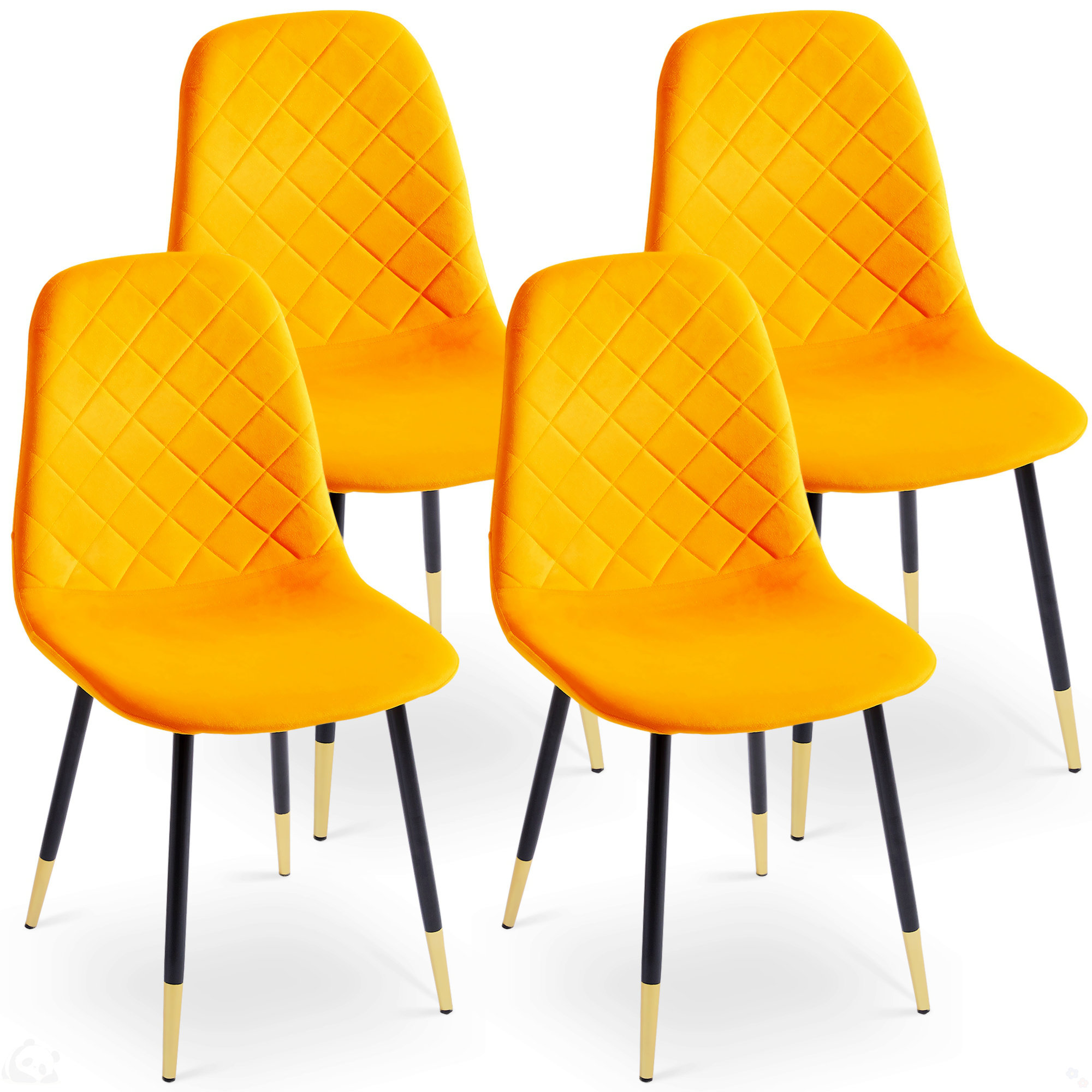 House of Hampton?? Velvet Tufted Accent Chairs With Golden Color Metal