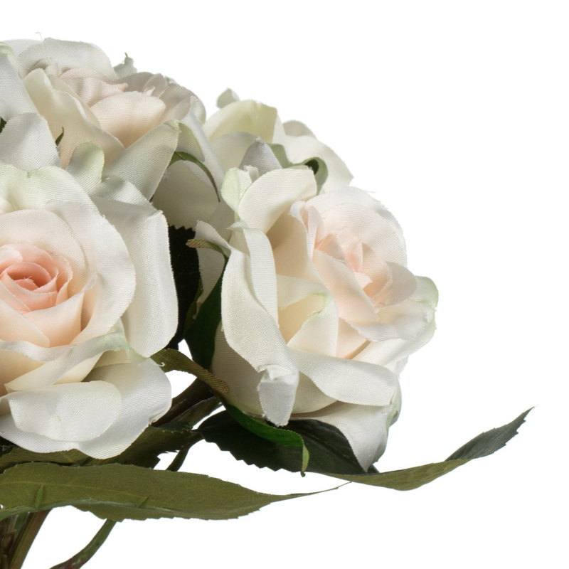 Bouquet de roses artificielles 10 ", Crème