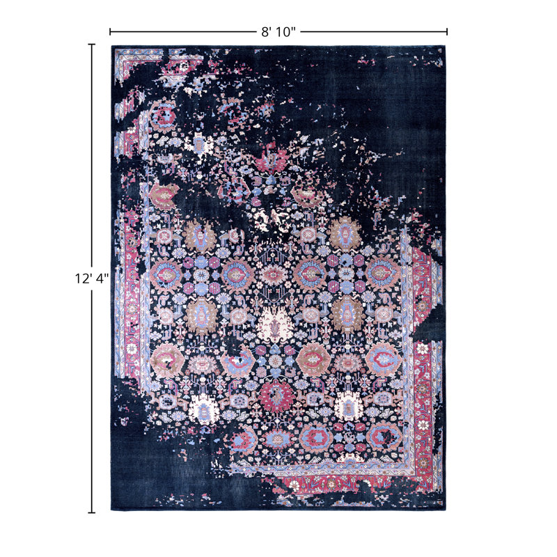 Overdyed One-of-a-Kind 8' 10" X 12' 4" Hand Knotted Area Rug