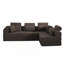 Canapé modulaire en L en forme de L, canapé en velours côtelé de style minimaliste moderne, se déplie en un lit, conception peu encombrante (brun)-1914644203