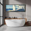 «Relaxing Calm Blue Ocean Simple Gallery Buildings», impression sur toile encadrée surdimensionnée-111652776-111652779
