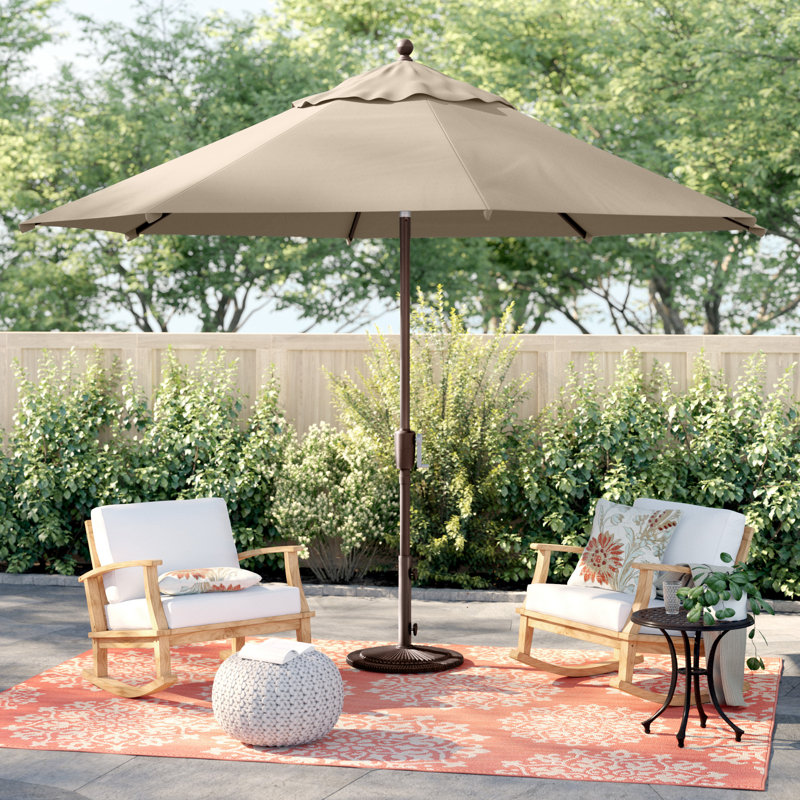 Parasol incliné à bouton-poussoir 11 'Laonceston, Beige, Bronze
