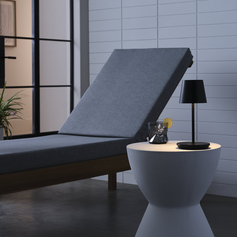 Sean Lavin Nevis Short Accent Rechargeable 1-Light Table Lamp in Matte White with Matte White shade, Black