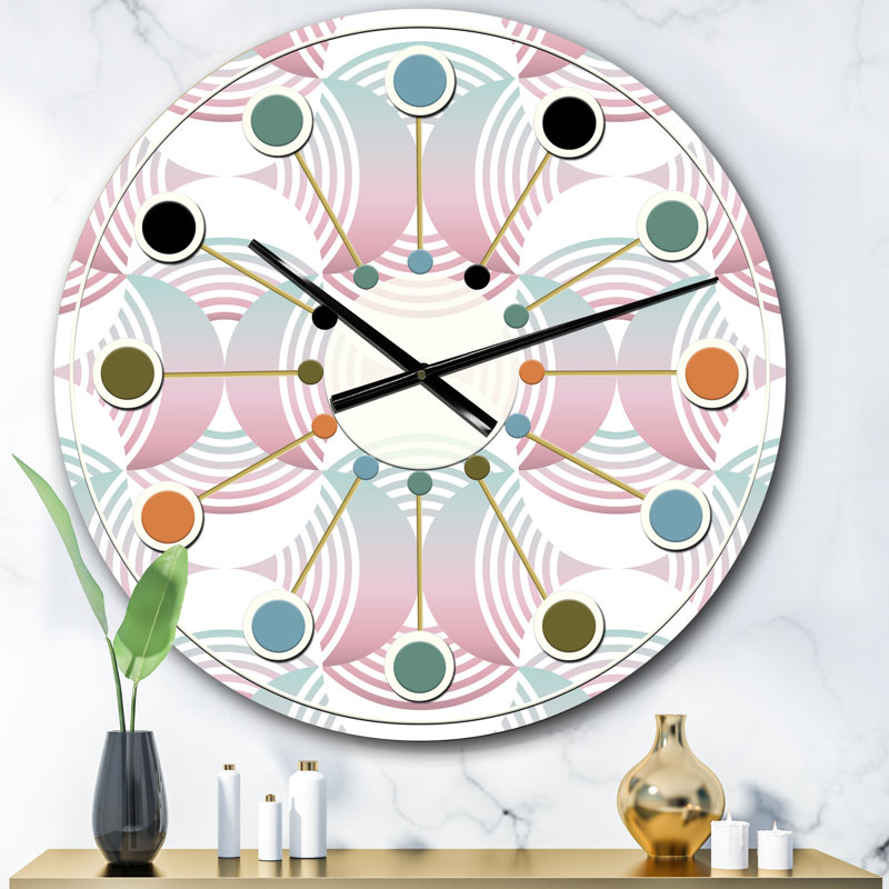 Horloge murale rétro Mid-Century, Surdimensionné