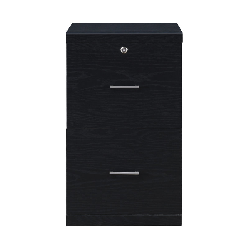 17 " Wide 2 Vertical Filing Cabinet, Black