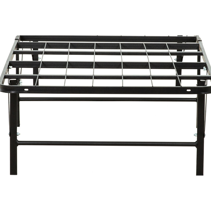 Sommier noir en métal, base de lit pour lit élégant, sommier avec espace