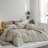 MooMee Duvet Cover Set with Zipper Closure & 8 Interior Ties 100% Washed Cotton Twill Soft Linen Like Textured-107383175-115279052