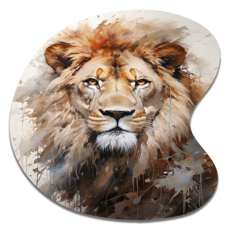 Spadafora - Lion Drop Shape Irregular Metal Wall Decor, 27" H x 27" W