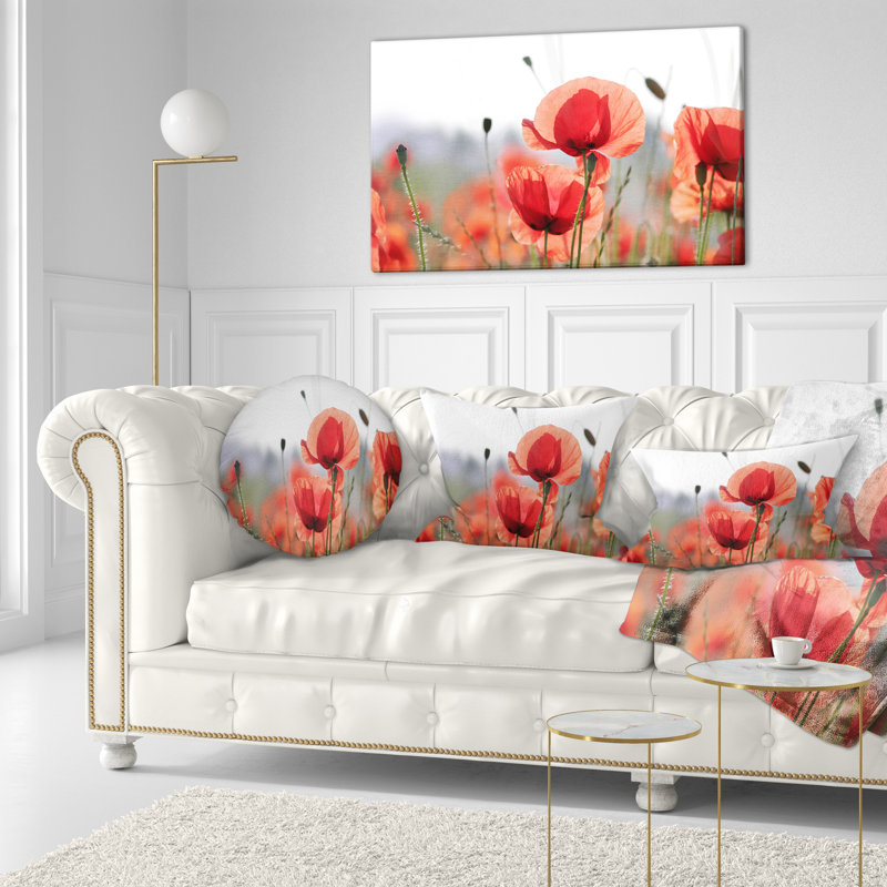 Coussin lombaires floral doux avec des pétales de fleurs