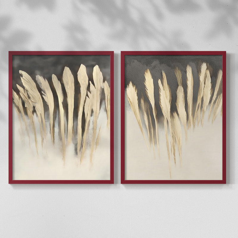 ABSTRACT Series DCCCLXXXII-Premium Framed Print -Ready to Hang - No Nails Required - No Nails Required, Red, 21" H x 34" W