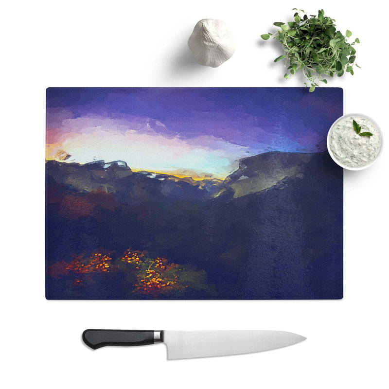Tempered Glass Sunrise in Yosemite Valley California Chopping Board, 28.5 cm W x 20 cm L