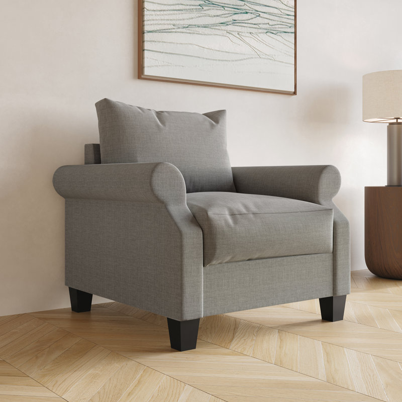 Fauteuil Mayner, 100 % lin gris
