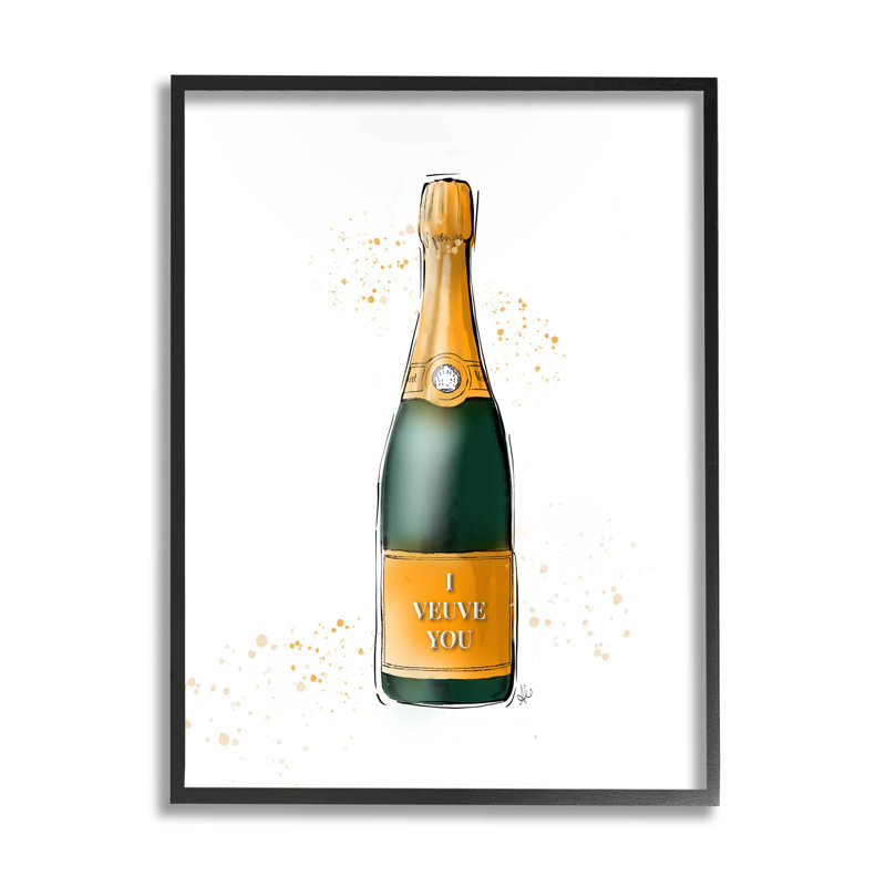 «I Veuve You», estampe numérique par Alison Petrie, H 14 po x l 11 po x P 1,5 po, Cadre photo noir
