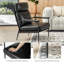 Fauteuil Mid-Century moderne en similicuir avec dossier haut et accoudoirs rembourrés-2074280479