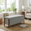  Banc de rangement rembourré 48 po avec pieds en bois massif 48 po-1883371493