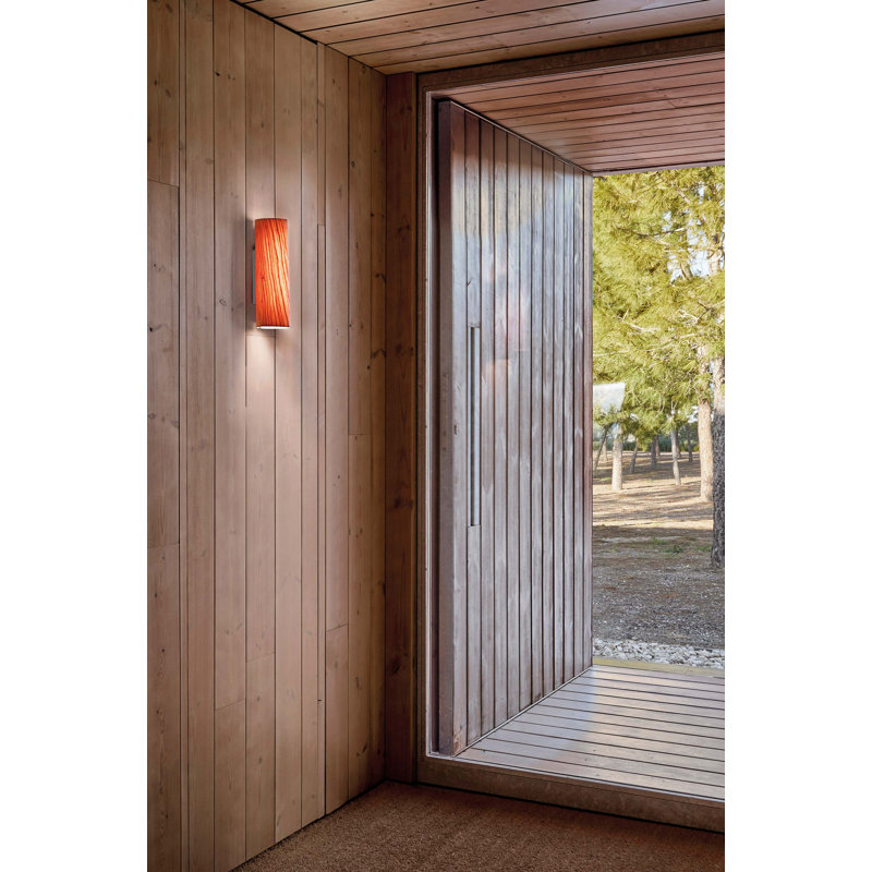 Romanica Slim Wall Sconce, Matte White, Natural Cherry