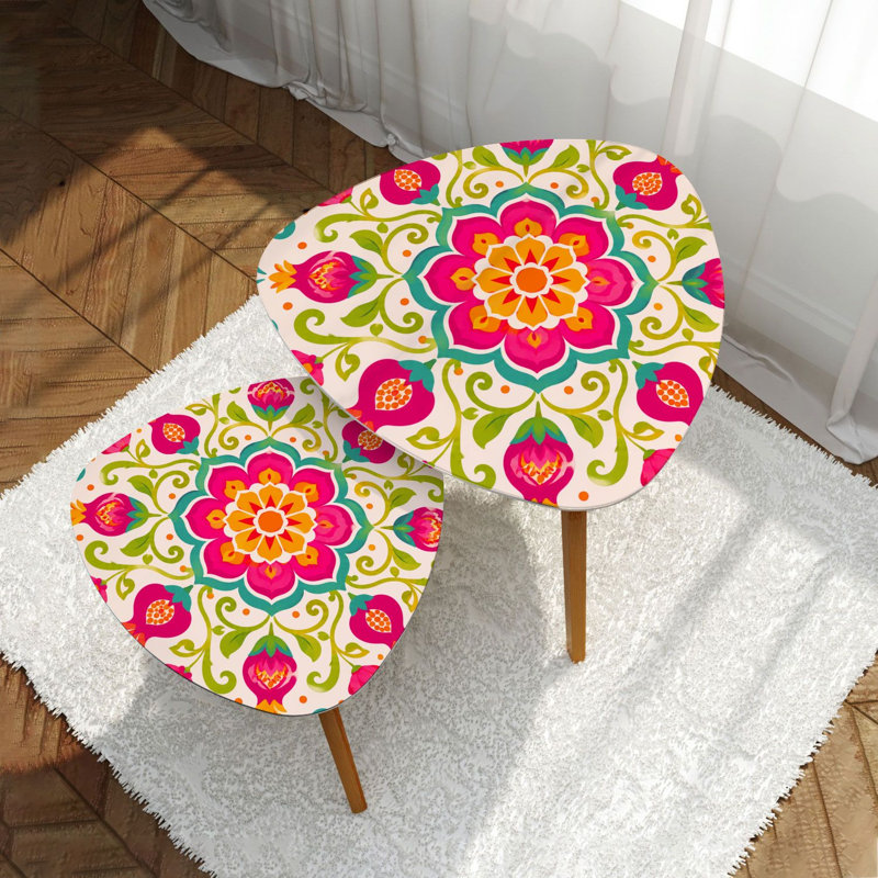 Ensemble de 2 tables basses gigognes Triangle