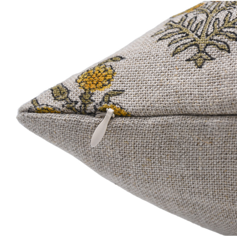  Coussin décoratif intérieur / extérieur Floral Linen, 24 po x 24 po