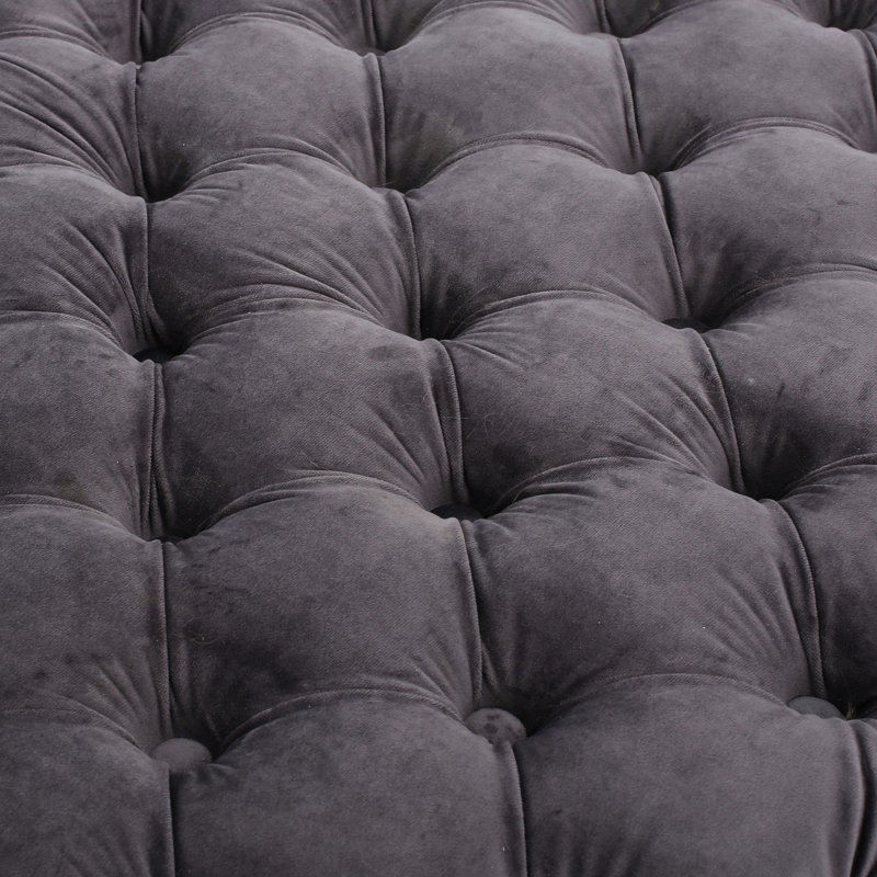 Velours gris de style moderne avec touche décorative, l 29,77 po x P 18,72 po, largeur, profondeur, hauteur