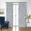 Tinsley Blue Cotton Pinch Pleat Drapery Panel Set of 2