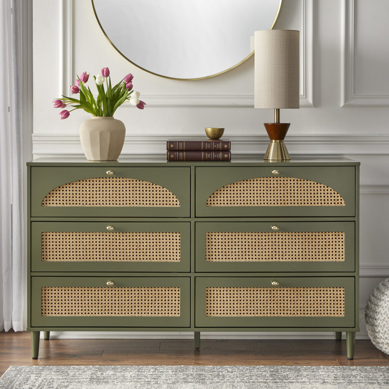 Commode 6 tiroirs Taylor, Olive Green