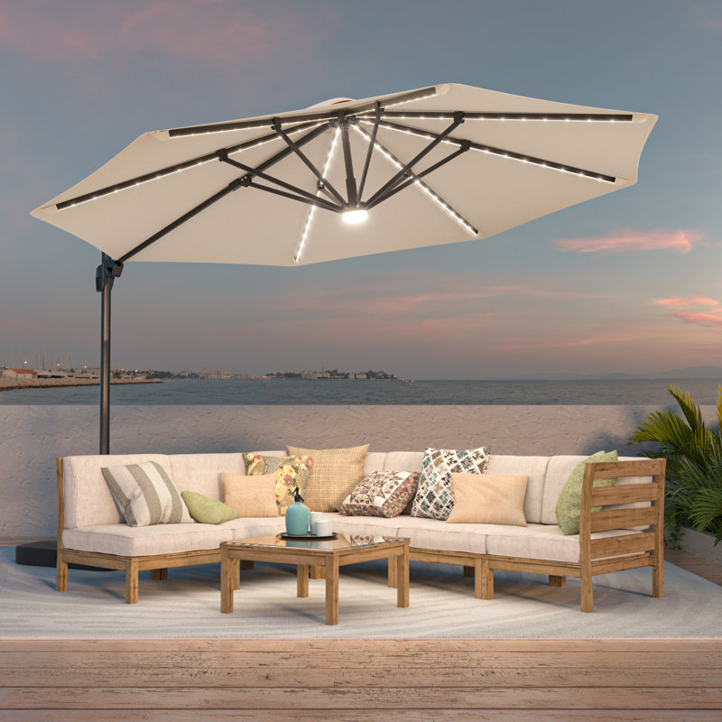 Parasol en porte-à-faux 11 'Kandee, Beige