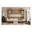 Lit escamotable simple avec station de charge et tiroir, couleur bois