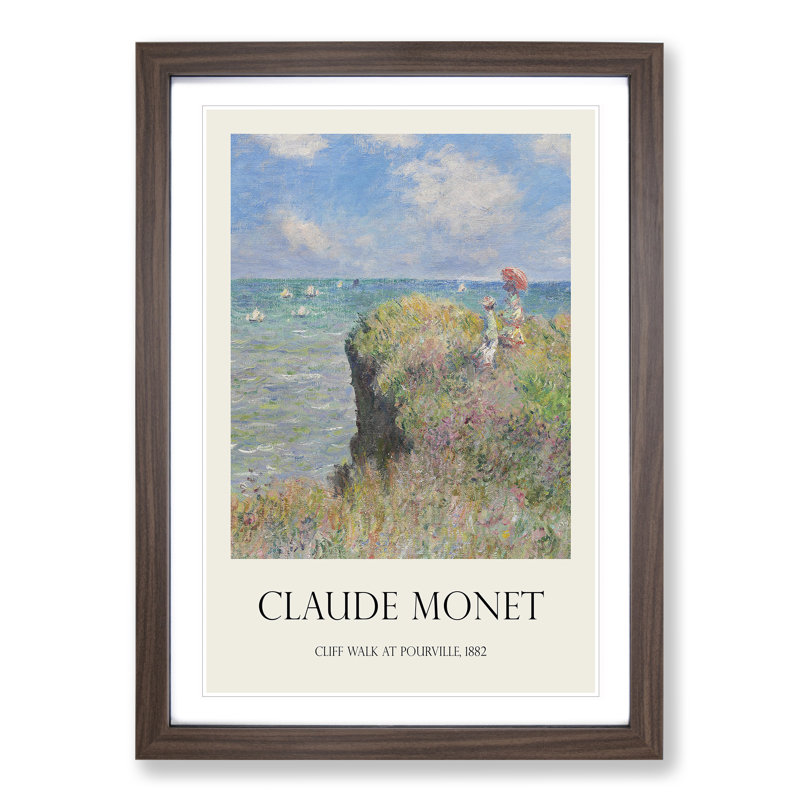 Cliff Walk at Pourville by Claude Monet - Framed Print, Walnut, 65cm H x 48cm W x 2cm D