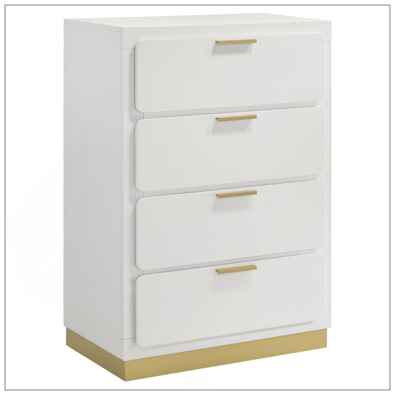 Commode 4 tiroirs Sophia, Blanc