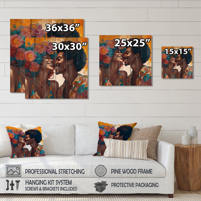 Ifigeneia - Panneaux de décoration murale en bois People, H 25 po x l 25 po