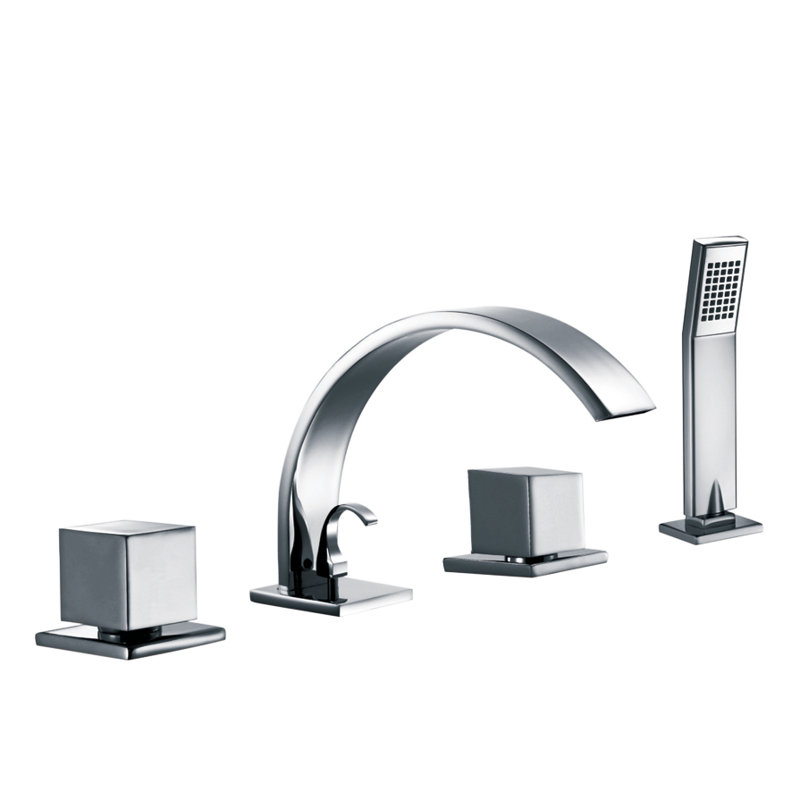 2 Handle Deck Roman Tub Faucet with Diverter, Chrome