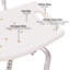 Adjustable Non-Slip Shower And Bath Chair, 55Wx50.6Dx67.5-85.5H Cm-Cream White