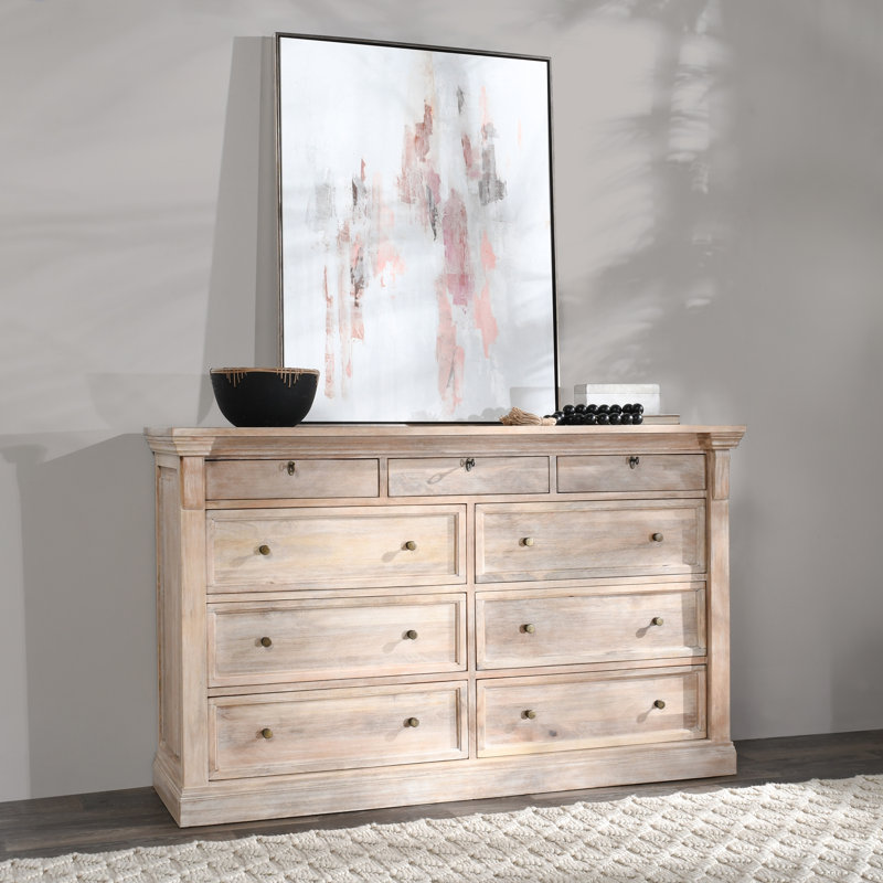 Commode 9 tiroirs Adelaide , Blanc délavé