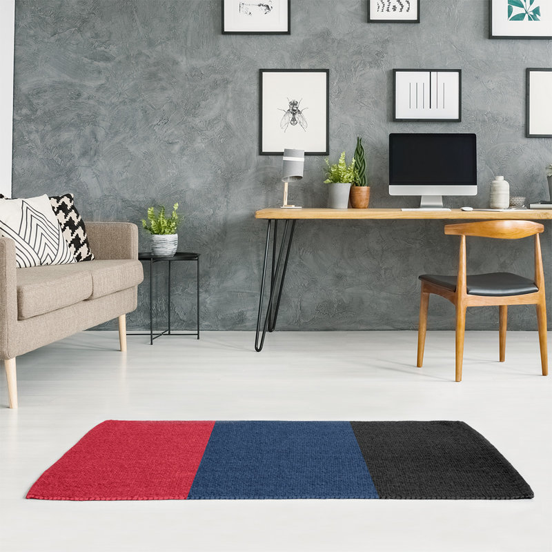 Tapis rouge à rayures de hockey national, Rectangle 5 pi x 7 pi