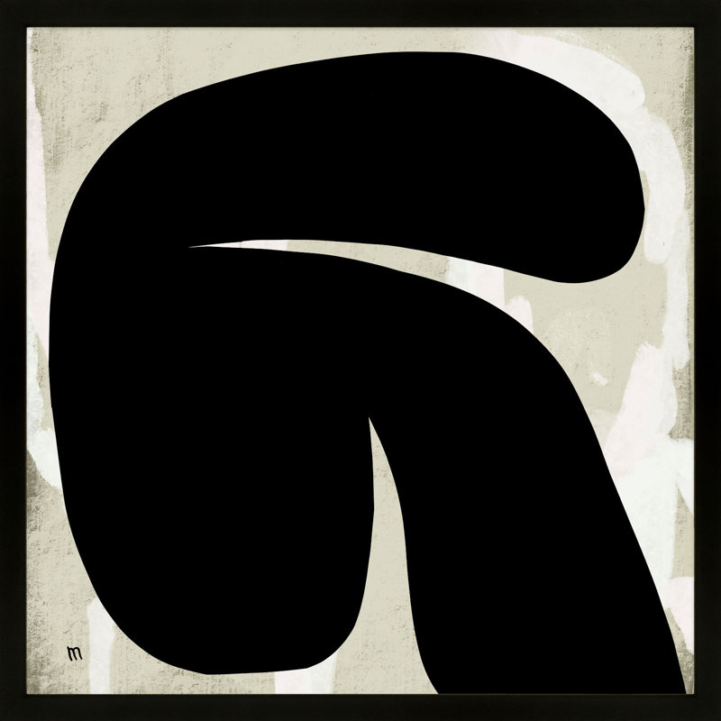 «New Alphabet 1» par Studio M - peinture encadrée, Cadre noir, H 16 po x l 16 po x P 1,25 po