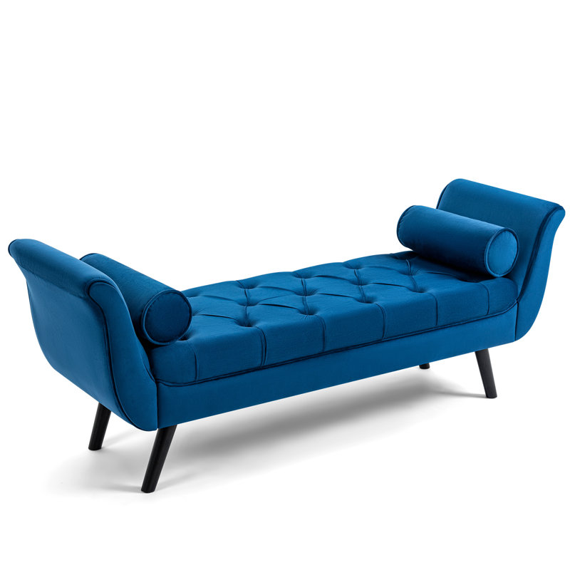 Banc rembourré en velours Andi