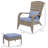 Outsunny Patio Wicker Adirondack Chair With Ottoman, High-Back, Large Seat & Armrests For Outdoor Comfort And Style-1028570557