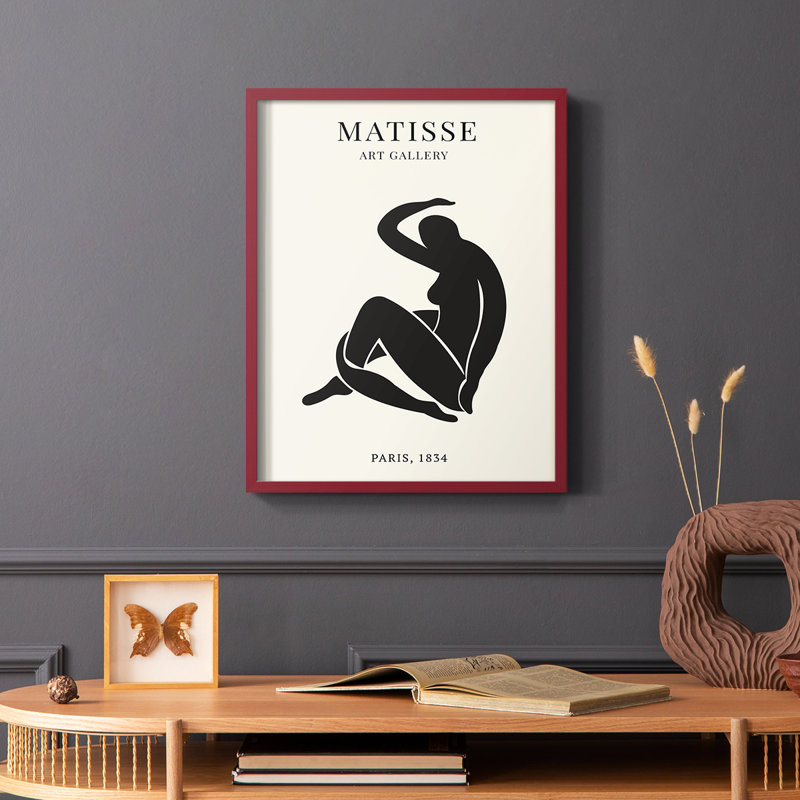 Matisse LXV, reproduction encadrée - bois massif, Noir, H 14 po x l 11 po