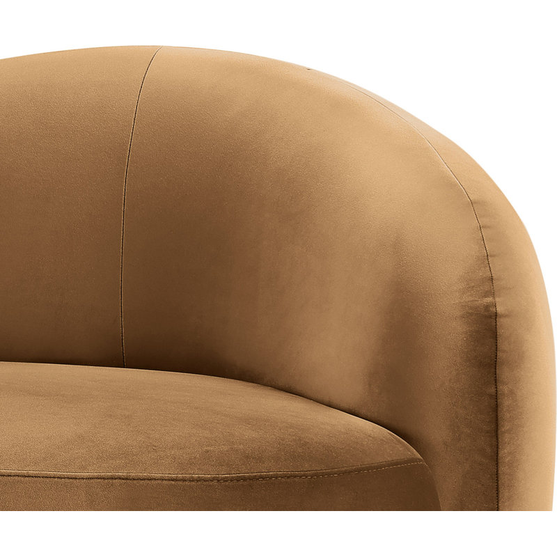 Aldana 72.5" Velvet Upholstered Loveseat, Saddle Velvet