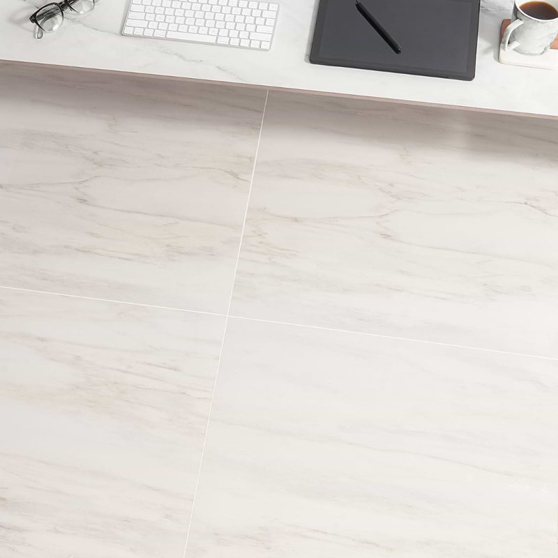 Dreamstone 24X24 Polished Porcelain Tile, Dolomite Snow Polished