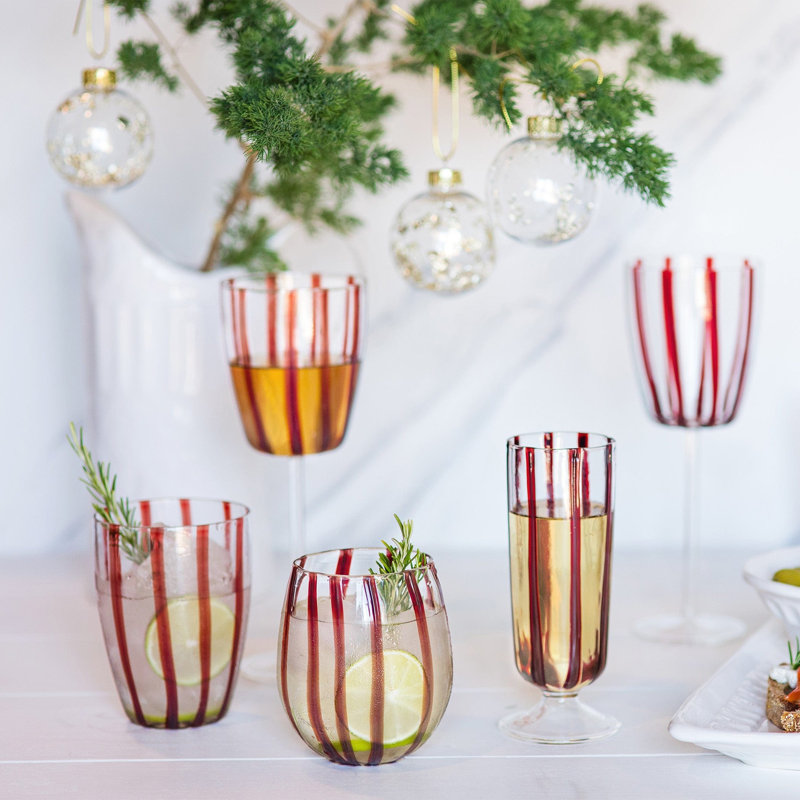 Nuovo Stripe Handmade Wine Glass
