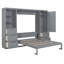Grand lit escamotable mural avec placard, tiroirs et tablettes
