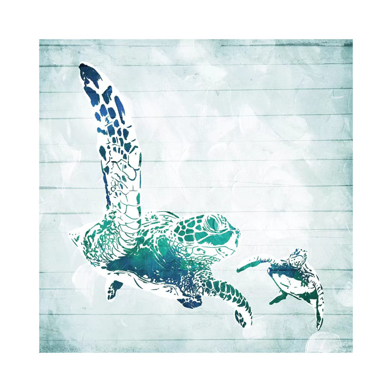 Turtles In The Sea by Milli Villa - Wrapped Canvas Gallery-Wrapped Canvas Giclée, 30.48 cm H x 30.48 cm W