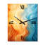 Horloge murale orange vif et turquoise liquide - formes abstraites-99637507